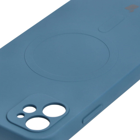 Etui silikonowe z pierścieniem magnetycznym Bizon Case Silicone Magnetic do iPhone 11, granatowe
