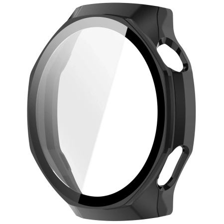 Etui ze szkłem do zegarka Bizon Case Watch Adamo do Huawei Watch GT6 Pro 46 mm, czarne