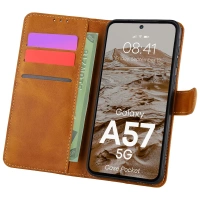 Etui z klapką Bizon Case Pocket do Galaxy A57 5G, brązowe