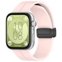 Silikonowy pasek Bizon Strap Watch Silicone L do Huawei Watch Fit 4 Pro/Fit 4/Fit 3, różowy