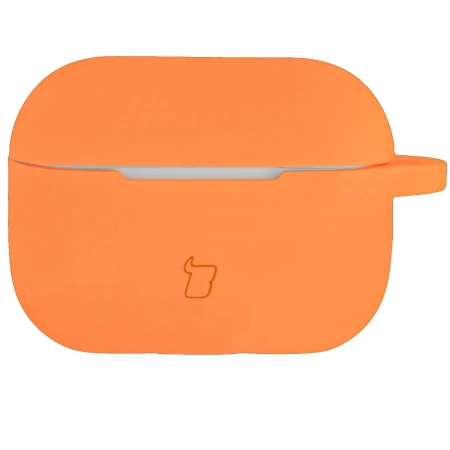 Silikonowe etui z karabińczykiem Bizon Case Headphone Silicone do AirPods Pro 2, marchewkowe
