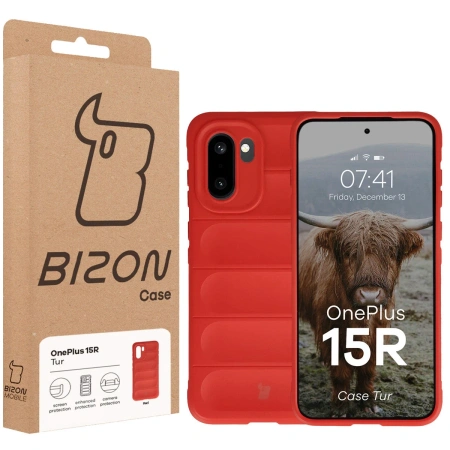 Pancerne etui Bizon Case Tur do OnePlus 15R, czerwone