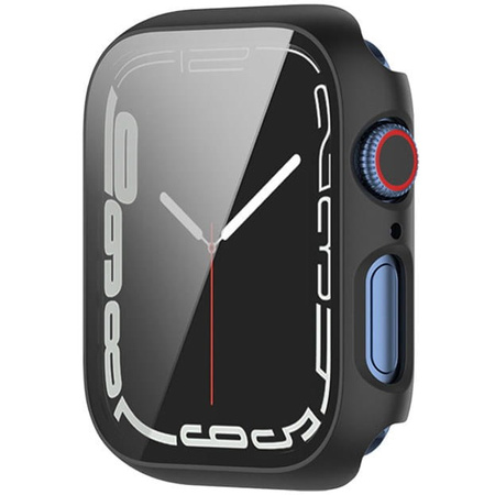 Etui ze szkłem Bizon Case, Case + Glass Set Apple Watch 8/7 45mm, czarne