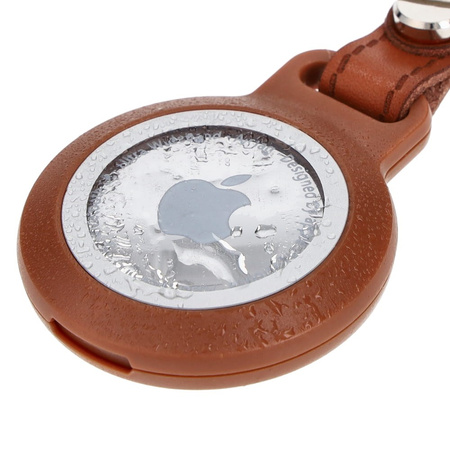 Etui Bizon Case Locator Waterproof do Apple AirTag, brązowe