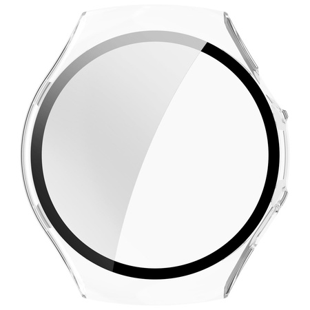 Etui ze szkłem do zegarka Bizon Case Watch Adamo do Huawei Watch 5 42 mm, przeźroczyste