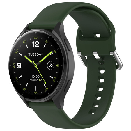 Pasek silikonowy do smartwatcha, Bizon Strap Watch Silicone Pro N, Quick Release 22 mm, ciemnozielony