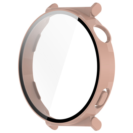 Etui ze szkłem do zegarka Bizon Case Watch Adamo do Huawei Watch GT 5 41 mm, różowe
