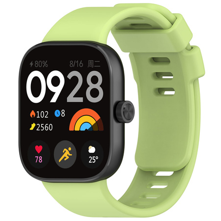 Pasek Bizon Strap Watch Silicone B do Xiaomi Redmi Watch 5/4 / Smart Band 9/8 Pro, jasnozielony