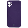 Etui silikonowe z pierścieniem magnetycznym Bizon Case Silicone Magnetic do iPhone 11, śliwkowe