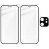 Szkło hartowane Bizon Glass Edge CF - 2 sztuki + ochrona na obiektyw, iPhone 12 Mini, czarne