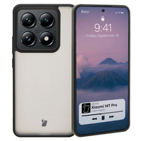 Etui Bizon Case Angelo do Xiaomi 14T Pro, półprzezroczyste z czarną ramką