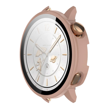 Etui ze szkłem do zegarka Bizon Case Watch Adamo do OnePlus Watch 3 43 mm, różowe