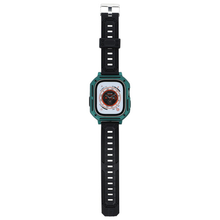 Etui z paskiem Bizon Strap + Case Watch Armor do Apple Watch Ultra 49mm, zielone