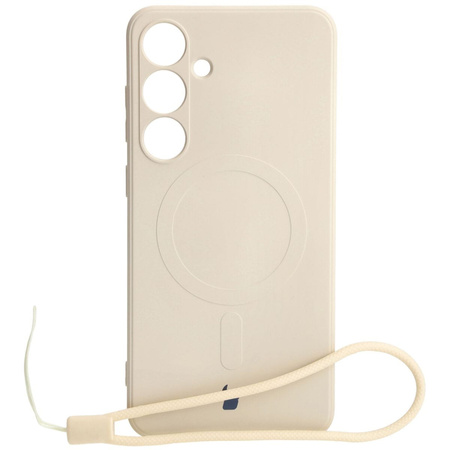 Etui Bizon Case Silicone Magnetic Sq do Galaxy S24 Plus, beżowe