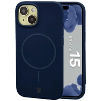 Silikonowe etui z pierścieniem magnetycznym Bizon Soft Case Magnetic do iPhone 15, granatowe