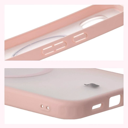 Etui z pierścieniem magnetycznym Bizon Case MatteO do Pixel 10 Pro XL, przydymione-różowe