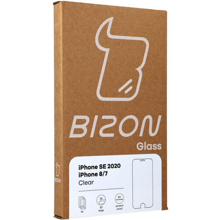 3x Szkło hartowane + szybka na aparat Bizon Glass Clear Pack do iPhone SE 2022/2020, 8/7