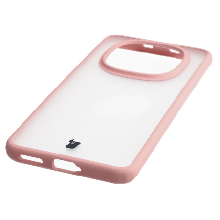 Etui Bizon Case Angelo do Xiaomi Redmi Note 15 / POCO M8 5G, półprzezroczyste z jasnoróżową ramką