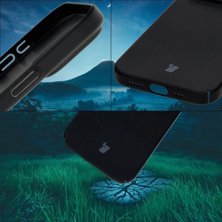 Etui Bizon Case Łupka do iPhone 16 Pro, czarne