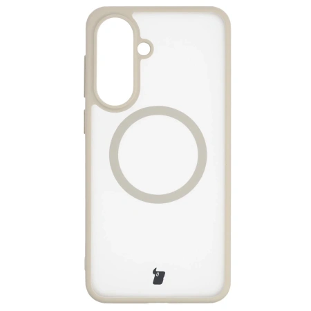 Etui z pierścieniem magnetycznym Bizon Case MatteO do Galaxy A37 5G / A36 5G, przydymione-beżowe