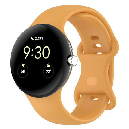 Silikonowy pasek Bizon Strap Watch Silicone S do Google Pixel Watch 3/Watch 2/Watch 1 41mm, żółty