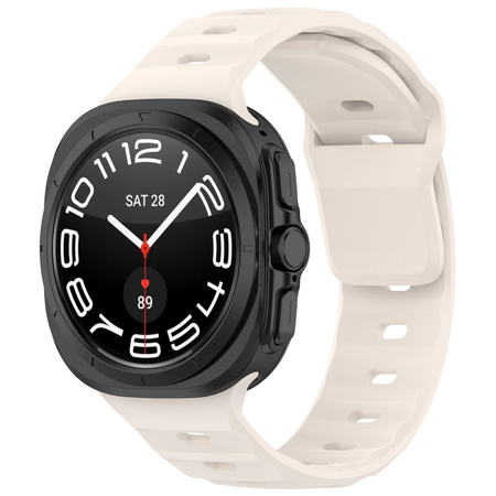 Silikonowy pasek Bizon Strap Watch Silicone G do Galaxy Watch Ultra 47 mm, jasnobeżowy