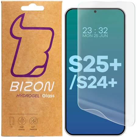 Folia hydrożelowa na ekran Bizon Glass Hydrogel Front Duo do Galaxy S25 Plus / S24 Plus, 2 sztuki