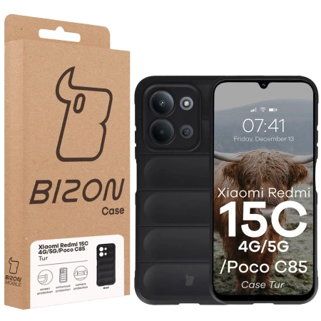 Pancerne etui Bizon Case Tur do Xiaomi Redmi 15C 4G / 5G / POCO C85 4G, czarne