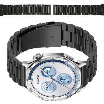Pasek ze stali nierdzewnej do smartwatcha, Bizon Strap Watch Aura, Quick Release 22 mm, czarny