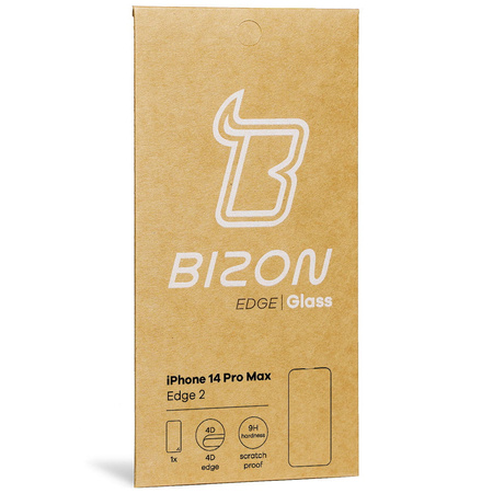 Szkło hartowane Bizon Glass Edge 2 do iPhone 14 Pro Max, czarne