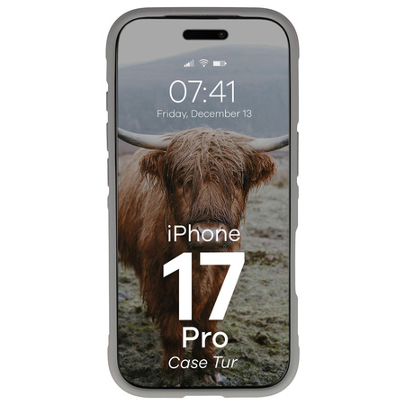 Pancerne etui Bizon Case Tur do iPhone 17 Pro, jasnoszare