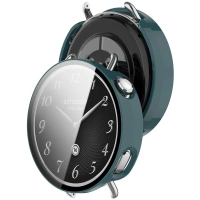 Etui ze szkłem do zegarka Bizon Case+Glass Watch do Xiaomi Watch S4 41 mm, zielone