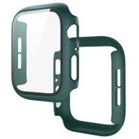 Etui ze szkłem do zegarka Bizon Case+Glass Watch do Apple Watch SE 3 / SE 2 / SE / 6 / 5 / 4 (44 mm), matowe ciemnozielone