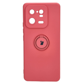 Etui Bizon Case Silicone Ring Sq do Xiaomi 13 Pro, brudny róż