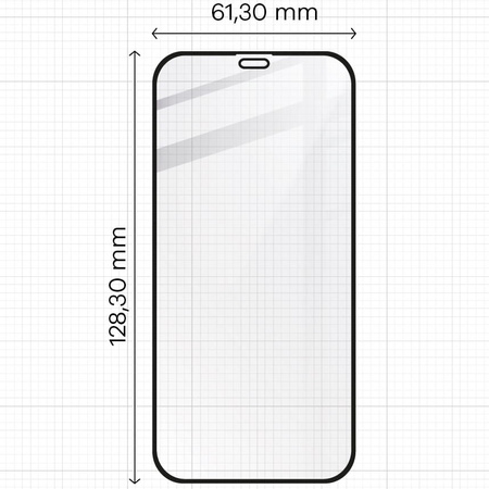 Szkło hartowane Bizon Glass Edge CF - 2 sztuki + ochrona na obiektyw, iPhone 12 Mini, czarne