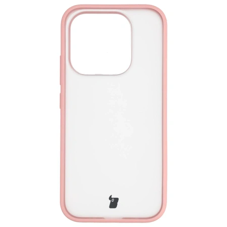 Etui Bizon Case Angelo do Xiaomi 17, półprzezroczyste z jasnoróżową ramką