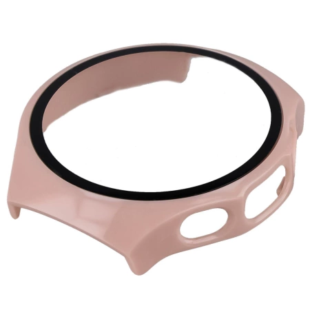 Etui ze szkłem do zegarka Bizon Case+Glass Watch do Huawei Watch 5 46 mm, różowe