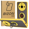 Etui z uchwytem na palec Bizon Case Hybrid Ring do Realme 11 Pro / 11 Pro+, przydymione z żółtą ramką