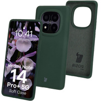 Silikonowe etui Bizon Soft Case do Xiaomi Redmi Note 14 Pro Plus 5G, ciemnozielone