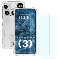 Elastyczne etui + 2x szkło hartowane Bizon Case Clear Pack do Nothing Phone (3)
