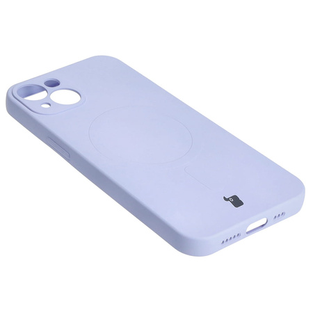 Etui silikonowe z pierścieniem magnetycznym Bizon Case Silicone Magnetic do iPhone 13, jasnofioletowe