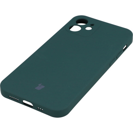 Etui Bizon Case Silicone do iPhone 12, ciemnozielone