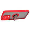 Etui z uchwytem na palec Bizon Case Hybrid Ring do Xiaomi 13, przydymione z czerwoną ramką