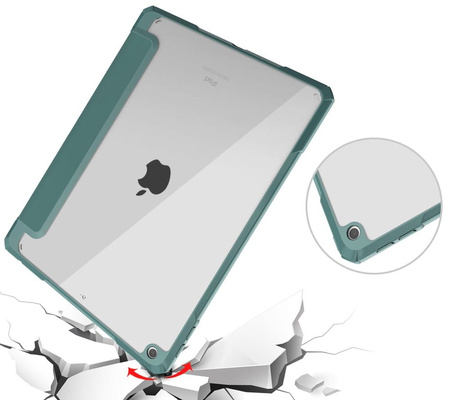 Etui Bizon Case Tab Clear Matt do iPad 9/8/7 10.2 2021/2020/2019, ciemnozielone
