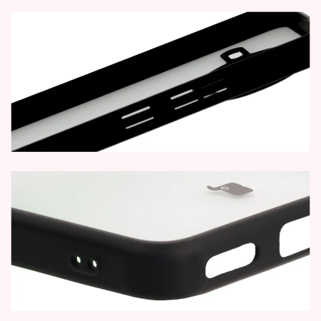 Etui Bizon Case Angelo do Xiaomi Poco F7 Ultra, półprzezroczyste z czarną ramką