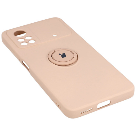 Etui Bizon Case Silicone Ring do Xiaomi Poco X4 Pro 5G, jasnoróżowe