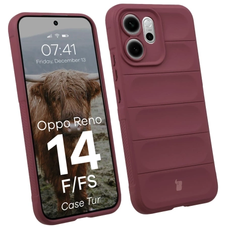 Pancerne etui Bizon Case Tur do Oppo Reno 14 F / 14 FS, burgundowe