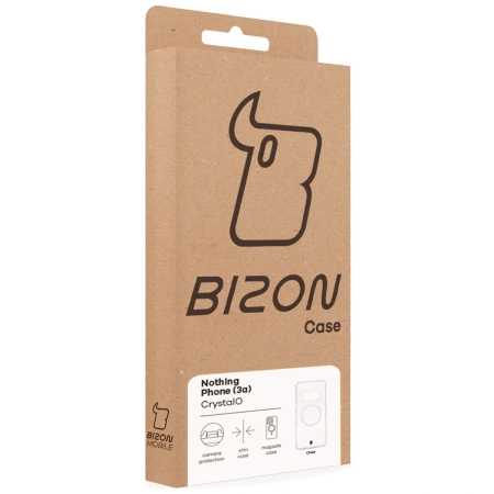 Etui z pierścieniem magnetycznym Bizon Case CrystalO do Nothing Phone (3a), przezroczyste
