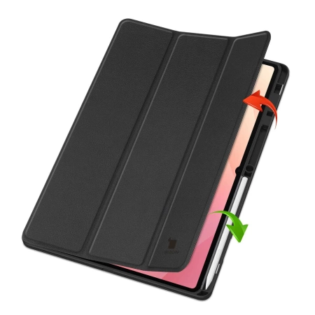 Etui z klapką Bizon Case Tab Lizard do Galaxy Tab S11 Ultra, czarne