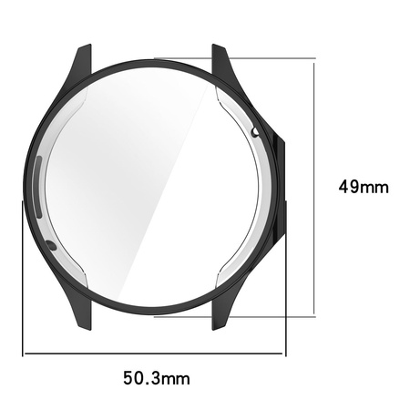 Etui z osłoną ekranu Bizon Case Watch Felipe do OnePlus Watch 3 / Oppo Watch X2, czarne